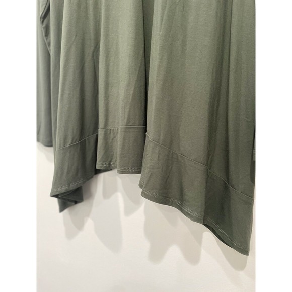 Logo By Lori Goldstein Sz XS Green 230 Rayon‎ Span Cardigan Velvet Trim Zip Up - Picture 5 of 5